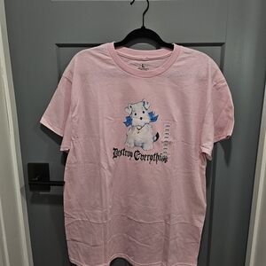 Pink Graphic T-Shirt with Dog Print